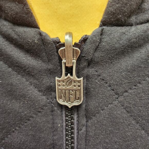 Pittsburgh Steelers Reversible NFL Logo Yellow Black Sweatshirt Jacket Men's S - Picture 8 of 11